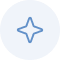 A blue circle with a white four-pointed star in the center.