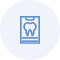 A blue circle with a lighter blue location pin icon in the center.
