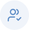 A generic blue icon representing a person's silhouette against a circular background.